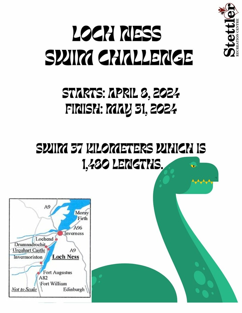 New Swim Challenge starts April 8th and concludes May 31st. Swim the length of Loch Ness (37km) with us.